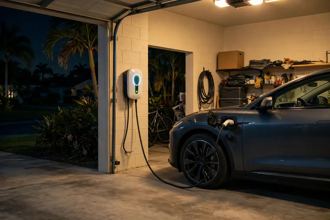 Home EV charger installation work by local licensed electricians