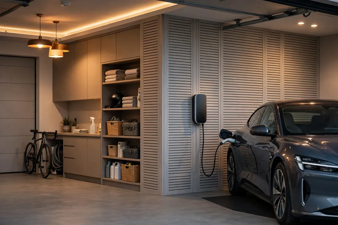 Home EV charger installed in a garage — EV Charger Installers USA